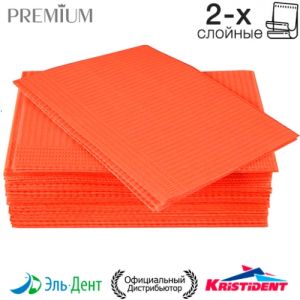 Салфетки нагрудные Премиум Интенсив (2 сл, Оранжевые, 500 шт), Кристидент