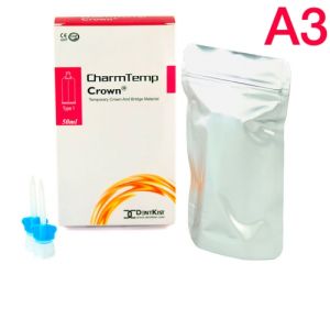 CharmTemp Crown цв.A3 50мл (76г, 10 насадок 1:1)-самоотверждаемый материал для временных коронок и мостов, DentKist
