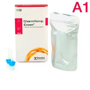 CharmTemp Crown цв.A1 50мл (76г, 10 насадок 1:1)-самоотверждаемый материал для временных коронок и мостов, DentKist