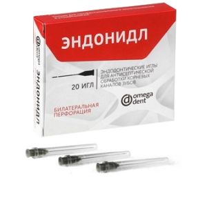 Эндонидл- иглы эндодонтические 0,4х38мм, Омега-Дент, 20 шт. Билатеральные