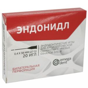 Эндонидл- иглы эндодонтические 0,4х38мм, Омега-Дент, 20 шт. Билатеральные