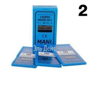 Smooth Broaches (Mani), ISO-2, 52 мм (12 шт.) - КОРНЕВЫЕ ИГЛЫ С АТРАВМАТИЧЕСКИМ КОНЦОМ РУЧНЫЕ