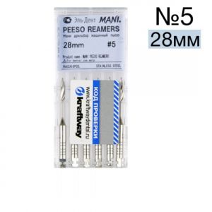 Peeso reamers №5 (28мм), упк. 6шт,MANI - развертка корневая