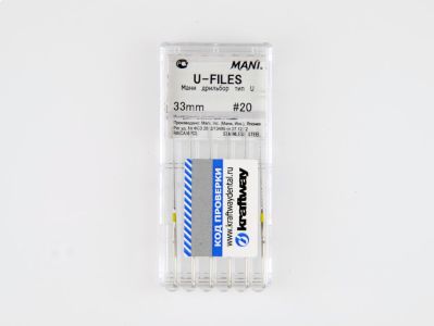 Ultrasonic Files (U-Files) №20 (33мм) диам. 0,8 (упаковка 6 шт.) - машинные дрильборы для работы с ультразвуковыми приборами