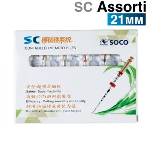 Файлы машинные с памятью формы SC, 21мм, ассорти.(6шт.) SOCO