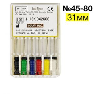 H-Files №45-80 (31мм), 6шт MANI