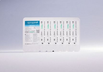 Файлы машинные N-files Gold, со смещенным центром вращения, размер X2, длина 25мм, никель-титан - 6 шт. STEA