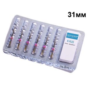 Файлы машинные R-files Gold, для первичной эндодонтии - ассорти, длина 31мм, никель-титан - 6 шт. STEA