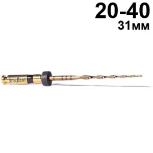 Файлы машинные O-files Gold, реципрокные с S-образным сечением, ассорти, размер 20-40, длина 31мм, никель-титан - 3 шт. STEA