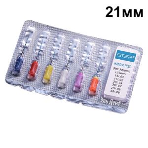 R-files Blue ручные, в ассортименте, 21мм, 6 шт. STEA