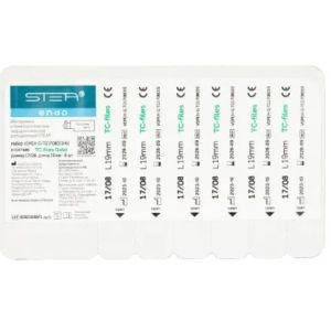 Файлы машинные с памятью формы TC-files, размер 17/.08, длина 19мм, никель-титан - 6 шт. STEA