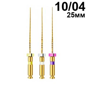 Файлы машинные V-Glider Gold, для создания ковровой дорожки, размер 10/.04, длина 25мм, никель-титан - 6 шт. STEA