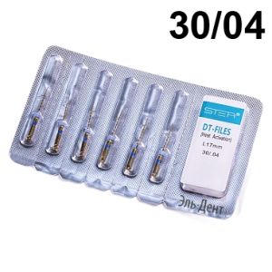 Файлы машинные DT-files Gold, детские, размер 30/.04, длина 17мм, никель-титан - 6 шт. STEA