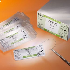 Резолон 6-0 USP, 0.45 м, 3 Синий, упаковка 1 шт, RESORBA