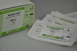 Резолон 5-0 USP, 0.45 м, 3 Синий, упаковка 36 штук RESORBA