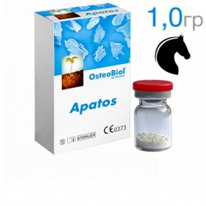 OsteoBiol Apatos Mix (конский) 1,0г (0,6-1,0 мм)-Гранулы из смеси губчатой и кортикальной свиной кости без коллагена. A1010FE