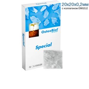 OsteoBiol Special 20х20х0,2мм-супертонкая мембрана из периокарда с коллагеном EM02LE