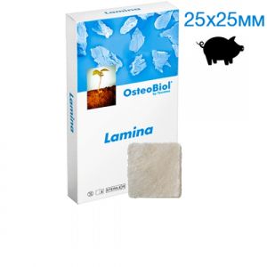OsteoBiol Soft Cortical Lamina (свиной) 25х25мм (0,4-0,6мм)-тонкая высушенная кортикал.пластина с коллагеном LS25FS