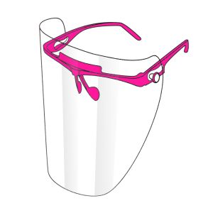 Экран полимерный прозрачный для защиты глаз и органов дыхания стоматолога ЭЗ - ЦЕЛИТ (розовый)