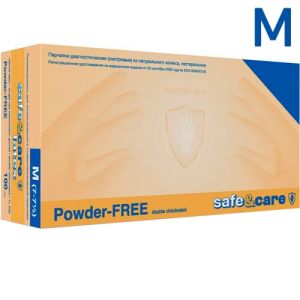 Перчатки латексные Safe & Care M (7/7,5) 100 шт.