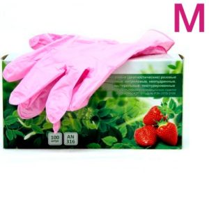 Перчатки Нитриловые РОЗОВЫЕ M (7/8) 100 шт