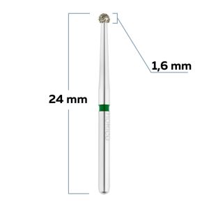 Бор алмазный для турбинного наконечника - шар хирургическая длина - 016 зеленый
