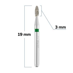 Бор алмазный для турбинного наконечника олива закругленная - 014 зеленый