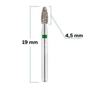 Бор алмазный для турбинного наконечника олива закругленная - 018 зеленый