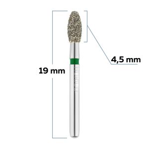 Бор алмазный для турбинного наконечника олива закругленная - 023 зеленый