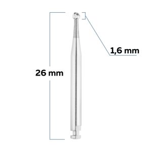 Бор твердосплавный для углового наконечника - шар, хирургическая длина - 016