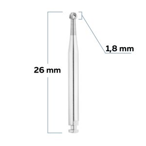 Бор твердосплавный для углового наконечника - шар, хирургическая длина - 018