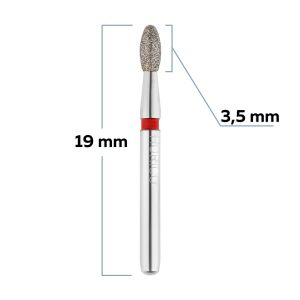 Бор алмазный для турбинного наконечника олива закругленная - 016 красный