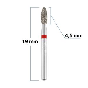 Бор алмазный для турбинного наконечника олива закругленная - 018 красный