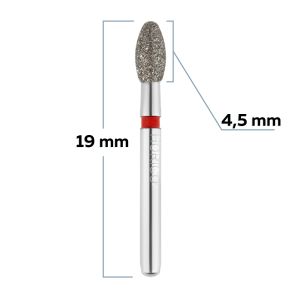 Бор алмазный для турбинного наконечника олива закругленная - 023 красный